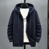 Samt-Kapuzenstrickjacke Herren Herbst- und Wintertrend Modische Jacke mit zusätzlicher Füllung und übergroßer, lockerer Passform