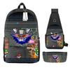 Animation Backpack, Super Mary Primary School Student Print Children'S Backpack Satchel Pencil Case Three-Piece Set