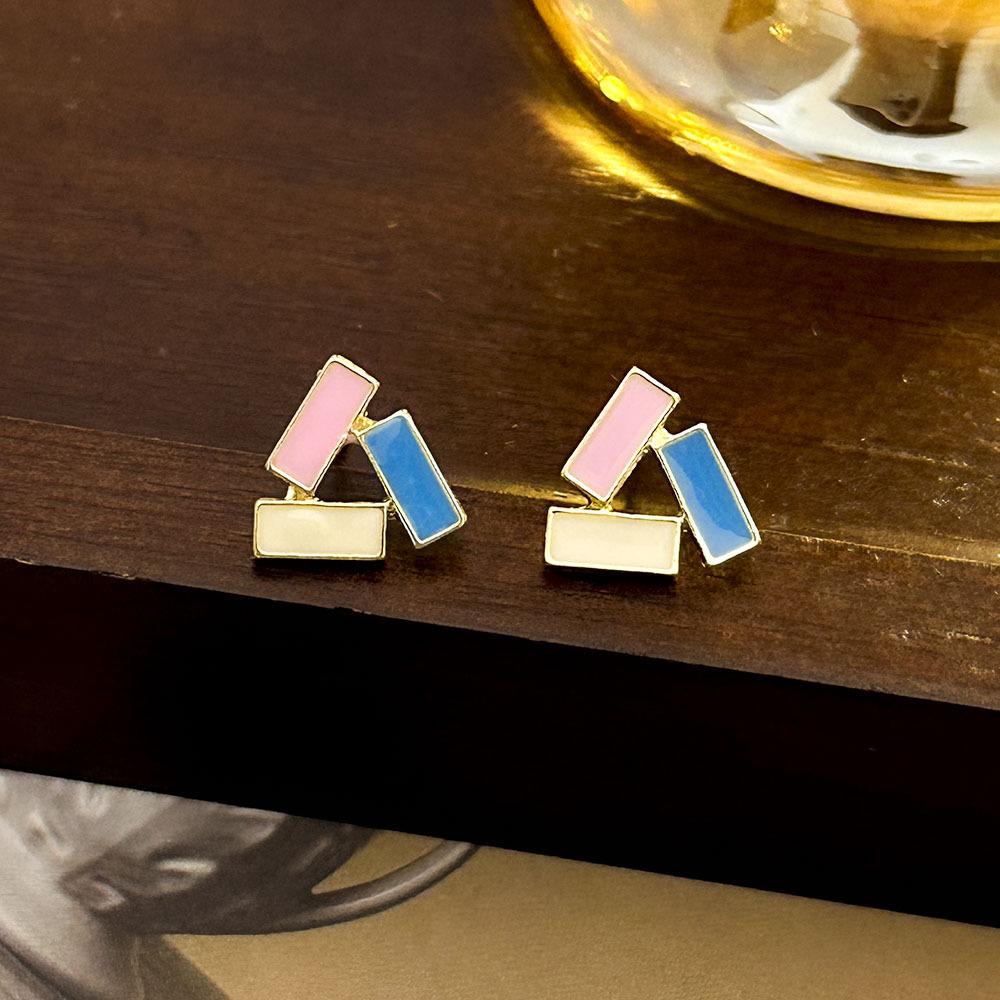 Boucles d'oreilles clous Petite Perle Aiguille Argent Tempérament Haut de gamme Géométriques Boucles d'oreilles pour Trou d'oreille Mignonnes Serties de Diamants Boucles d'oreilles Personnalisées