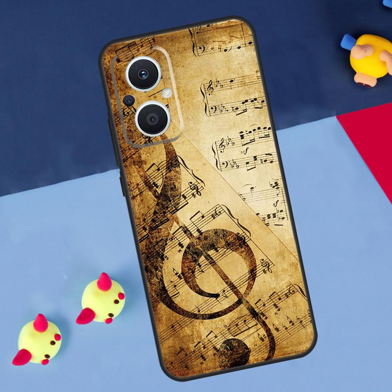 Musical Notes Violin Classical Music For OPPO Reno 12F 13F 14F 11F 10 11 12 13 14 Pro 8T 7 8 Lite OPPO Find X9 X8 X6 X5 Pro Case