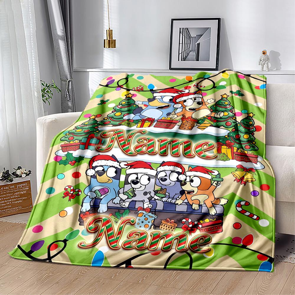 Christmas Joyful Gathering Customize Your Name Blanket Throw Personalized Blanket Durable Comfort Perfect for Nap Office Chair Bed for All Occasions