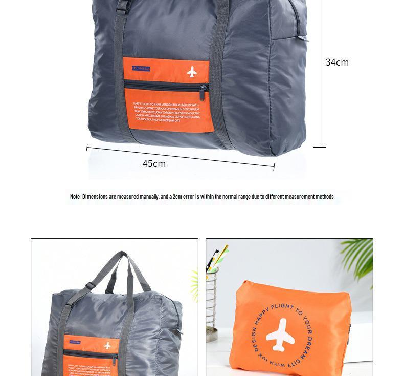 Foldable Large-Capacity Storage Bag with Printed Logo, Trolley Attachment, and Portable Design for Gym and Travel
