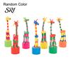 Solid Wood Giraffe Toy Wooden Dancing Elastic Rope Puppet Toddlers Boys Girls Educational Press And Swing Animal Children