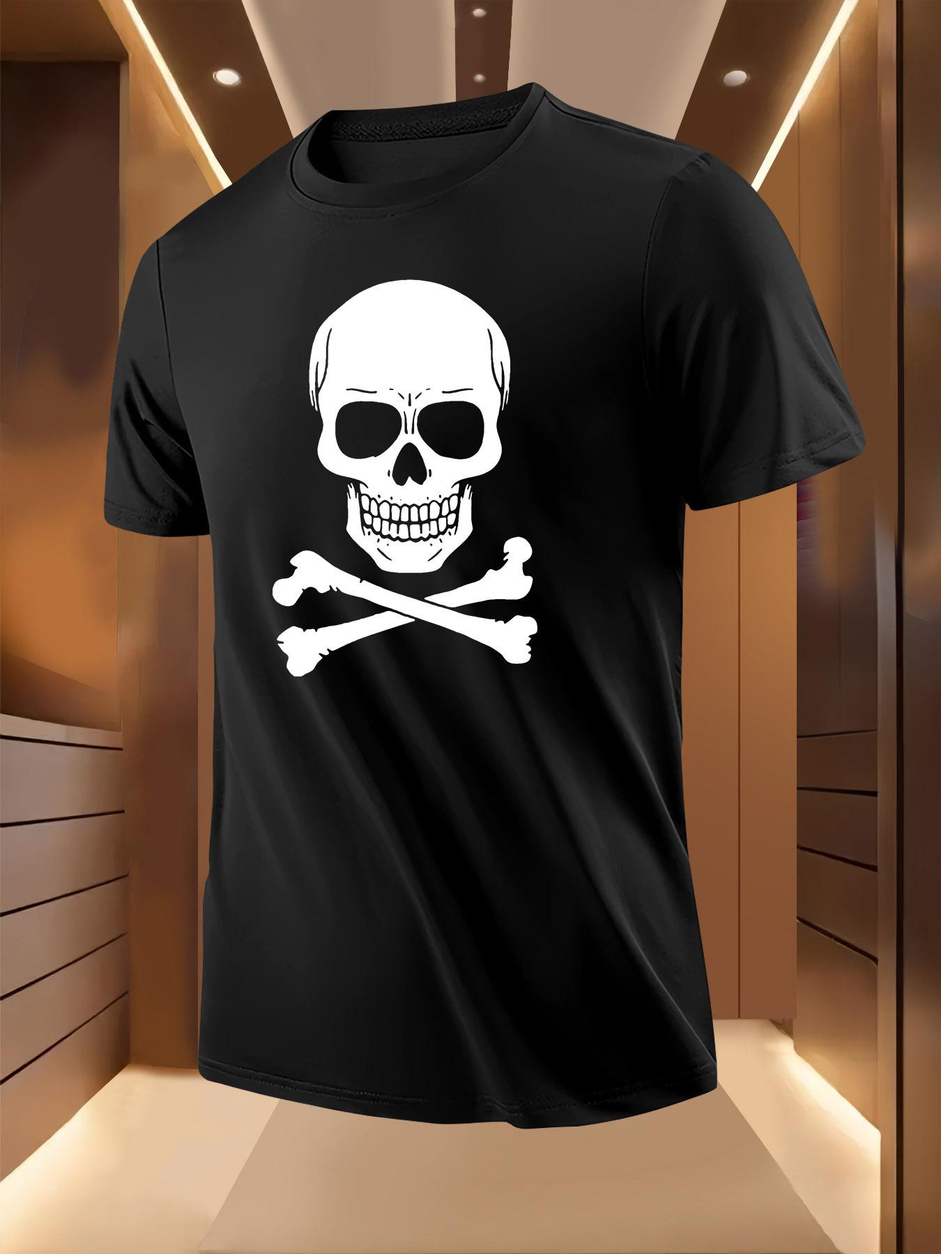 Black White Skull Crossbones Graphic Tshirt - Breathable ... M