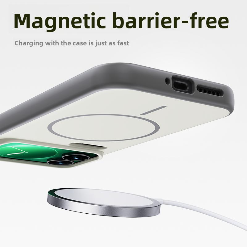Custodia Rigida in Silicone Magnetica per Ricarica Wireless, Cover Posteriore Protettiva per Xiaomi Mi 17 Pro Max