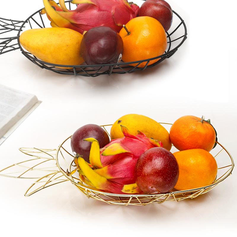 Living Room Retro Pineapple Fruit Basket Bedroom Kitchen Storage Tray Iron Bathroom Tabletop Miscellaneous Storage