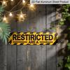 2D FLAT 1pc Restricted Area Sign Vintage Warning Aluminium Decorative Sign Wall Art Wall Decor Room Decor Home Decor Restaurant Decor Bar Decor Cafe