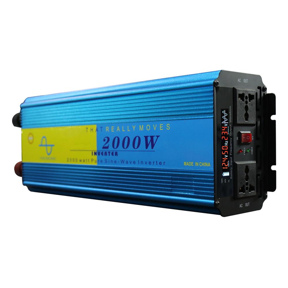 Sine Wave for Car Power Supply Auto Multifunction Use DC 12V//24V to AC 220V Pure Sine Wave Power Inverter 2000W Car Power Inverter