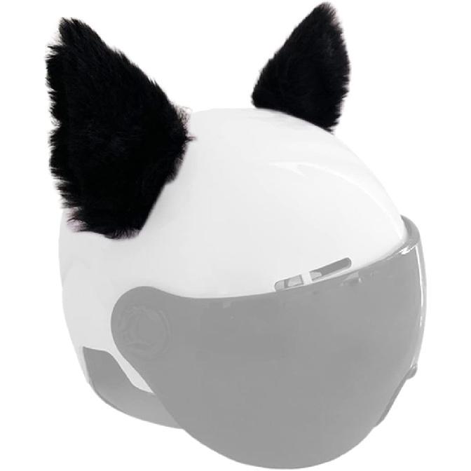 Cat Ears for Helmet Plush Ears Adhesive Helmet Accessory for Bicycle Motorcycle Smooth Surfaces Helmets Decor чёрный