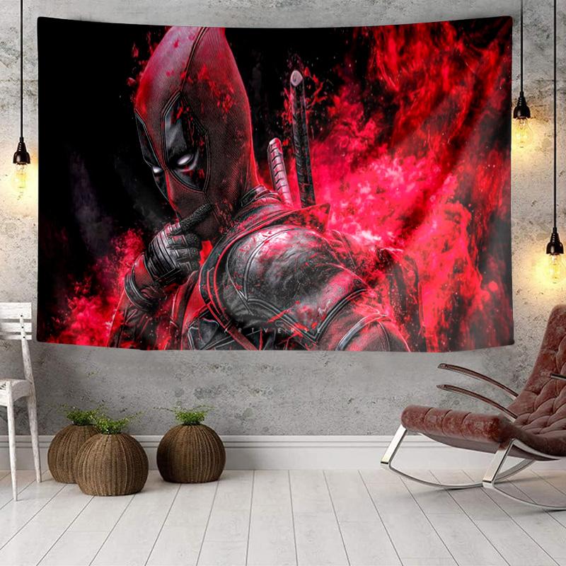Dead-pool Printed Tapestry, Wall Hanging,Livingroom, Dormitory, Large Wall Decor, Fabric Decor Fan Birthday Gifts