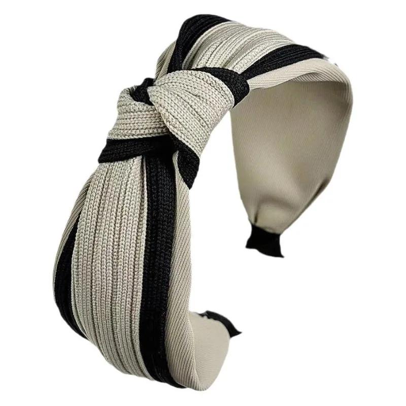 New Knitted Headband Girl Autumn Winter Wide Edge Knotted Hair Band Fashion Simple Hair Clip Women Hair Accessories