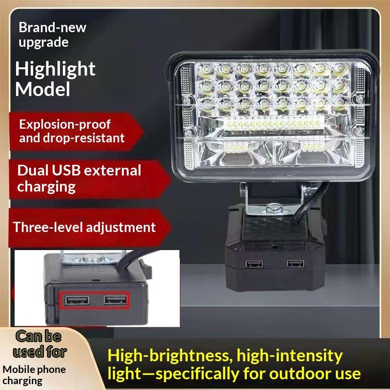 1 Stück 3/4/5/8 Zoll Tragbarer LED-Scheinwerfer Kabellose Handleuchte Kompatibel mit Für 18-V-20-V-Akku Für Außenarbeiten Angeln