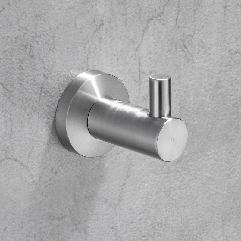 304 Stainless Steel Wall-Mounted Clothes Hook for Bathroom and Entrance - Single Hook for Coats, Hats, and Clothing
