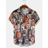 New summer casual hot sale D printing short-sleeved shirt Hawaiian shirt men's vacation seaside source