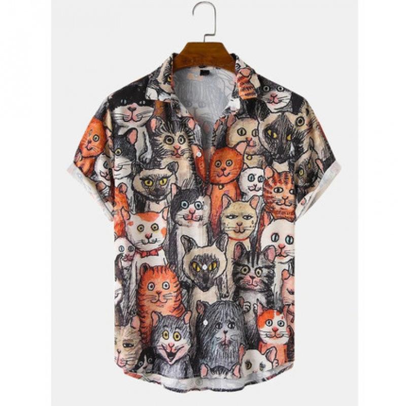 New summer casual hot sale D printing short-sleeved shirt Hawaiian shirt men's vacation seaside source