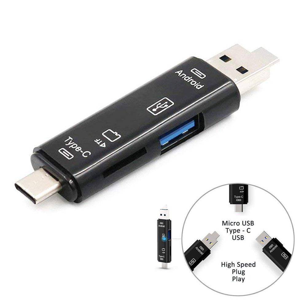 5 in 1 Usb 3.1 Card Reader High Speed SD TF Micro SD Card Reader Type C USB C Micro USB Memory OTG Card External Reader Adapter