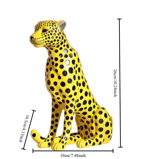 

Modern Spotted Panther Resin Leopard Statue Animal Sculpture Luxury Home Decoration Office Cheetah Figurine Accessories for Desk жёлтый