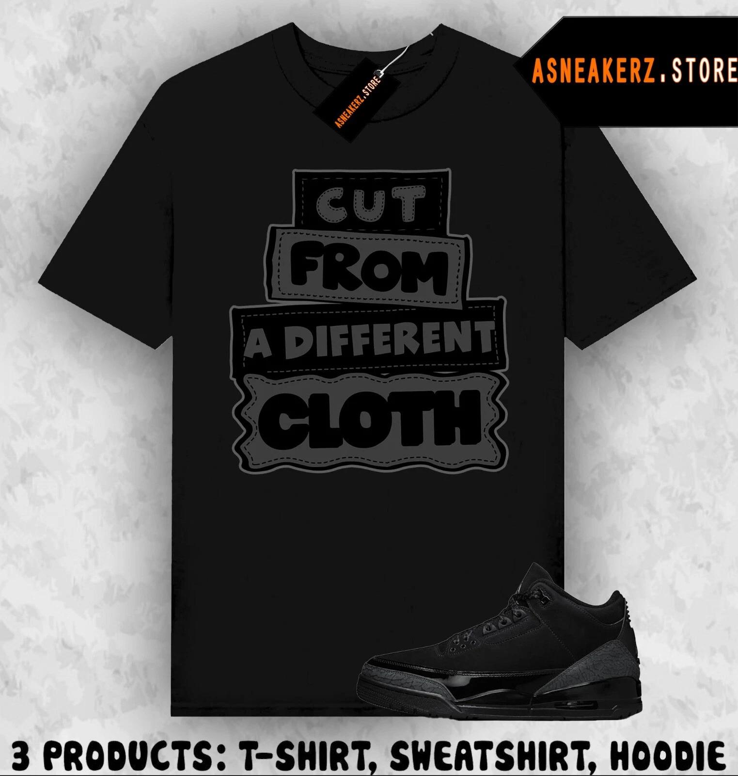 Tee Shirt Matching AJ 3 Black Cat To Match Sneaker Cut From A Different Cloth 2XL