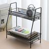 Double Layer Iron Kitchen Storage Rack Wire Spice Organizer Metal Cosmetic Makeup Basket Holder Dish Drainer Bathroom Desk Shelf