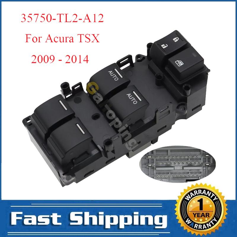 

For Acura TSX 2009 2010 2011 2012 2013 2014 Front Left Electric Power Master Window Lifter Switch Control Button 35750-TL2-A12