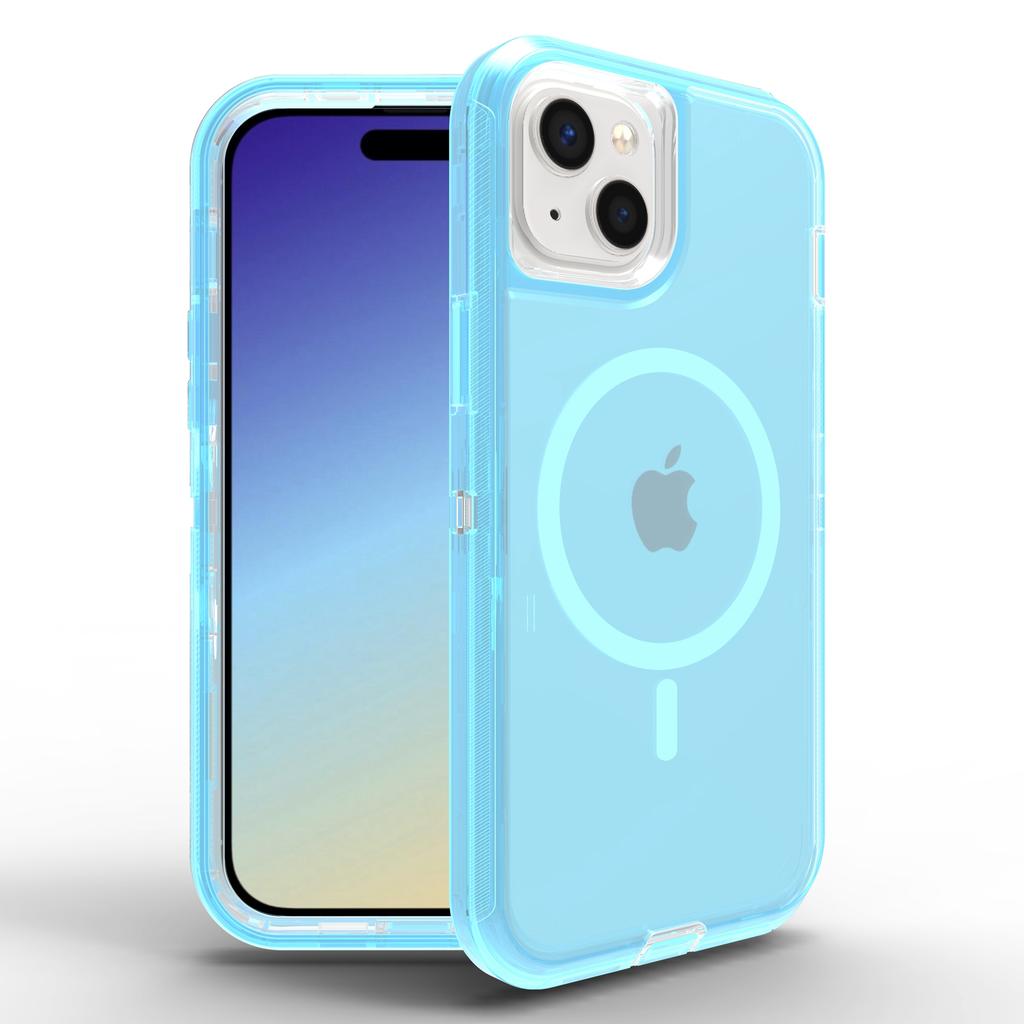 For iPhone 15 Plus Case Compatible with MagSafe Shockproof TPU + PC Phone Back Cover