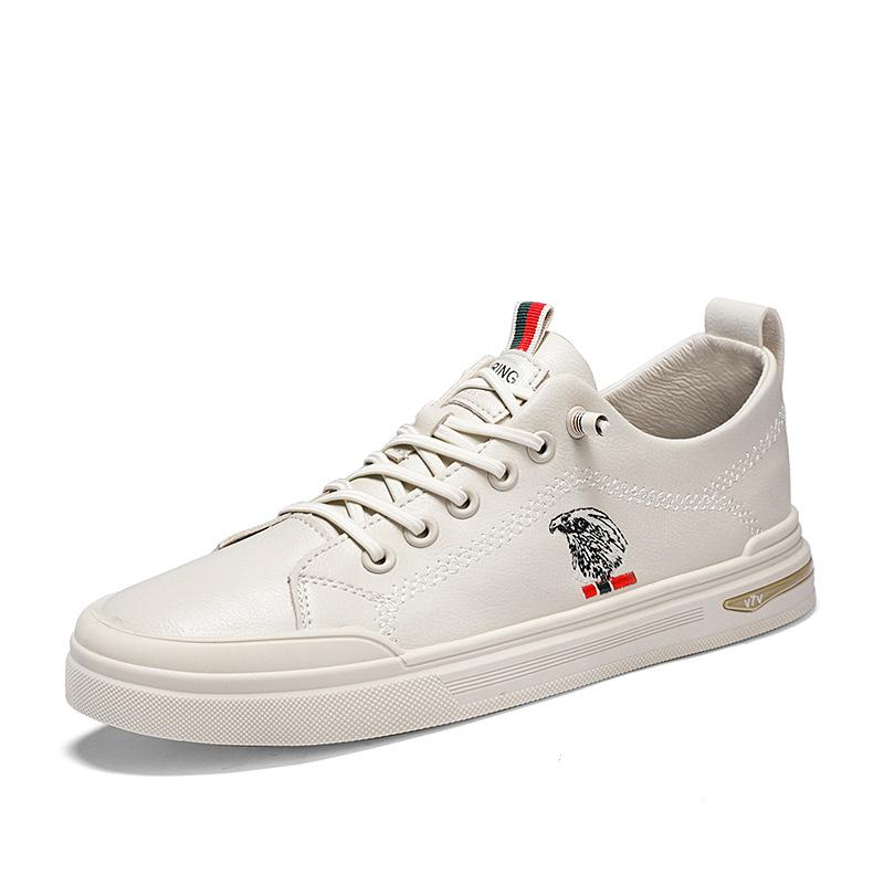 Weiße Board-Schuhe Herren 2025 neu schnürsenkellos lässig vielseitig Sport Trend Herrenschuhe flach Herrenschuhe weiß