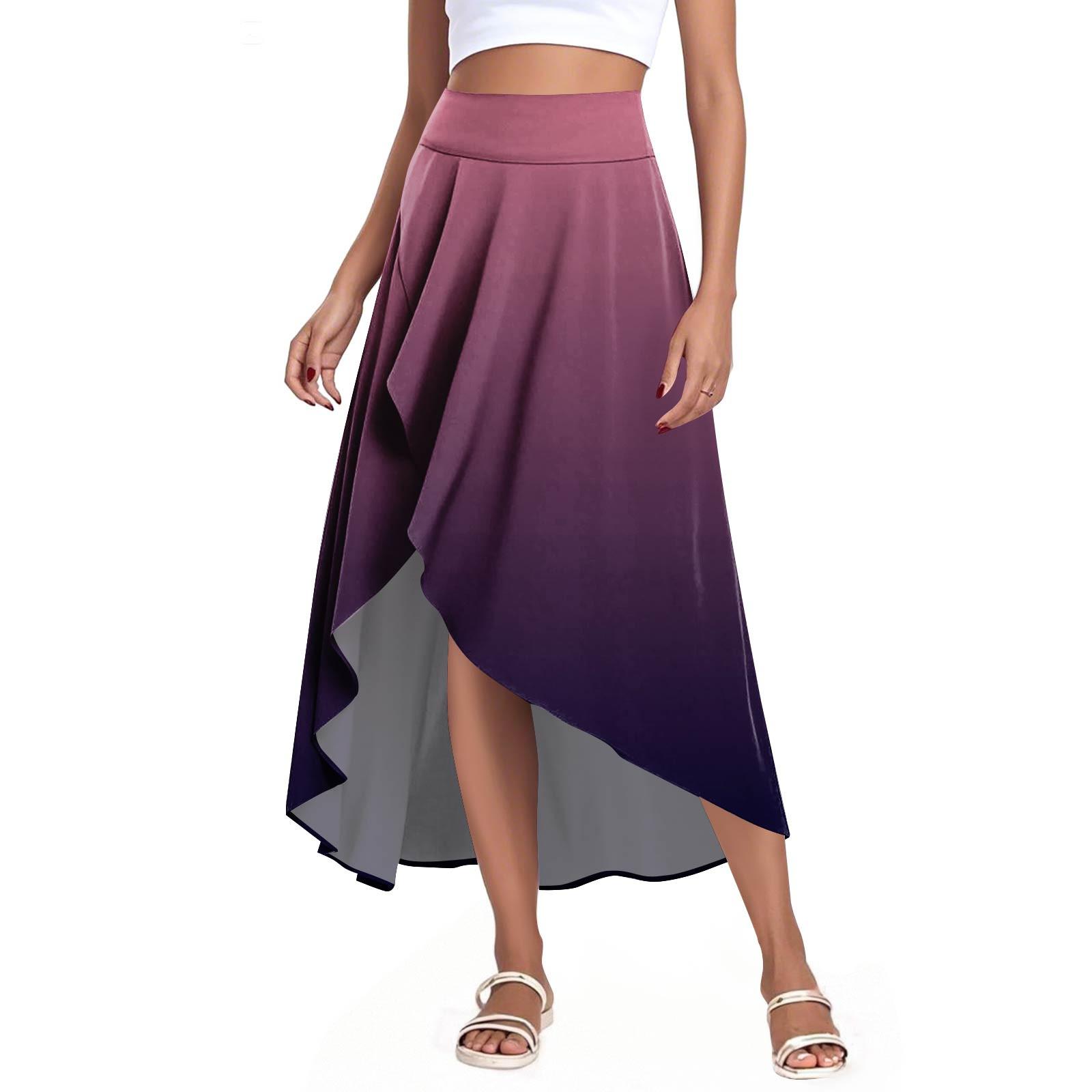 

Жіночі Модні Повсякденні Принтовані Шорти-Спідниця з Розрізом та Воланами з Високою Посадкою XXL фіолетовий