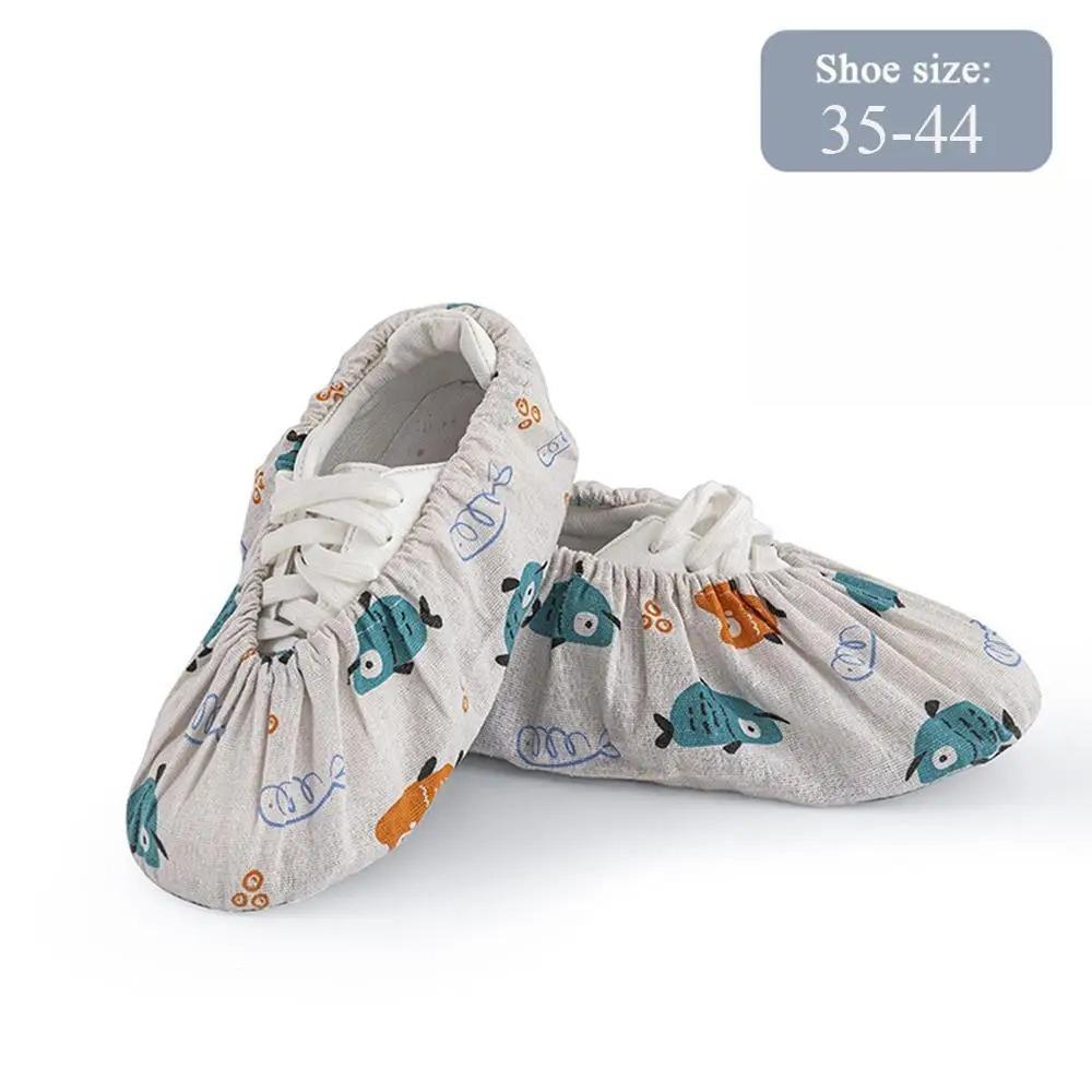 Printing Shoe Covers Non-Slip Indoor Shoes Case Reusable Shoe Cover Adult Foot Cover Protector Washable Overshoes Household