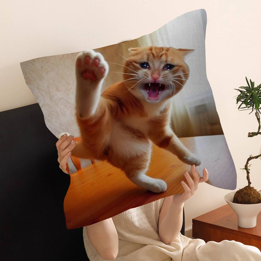 cat funny Cushion Cover Car Throw Pillow Case For Sofa Car Christmas Gift 40x40cm 45x45cm