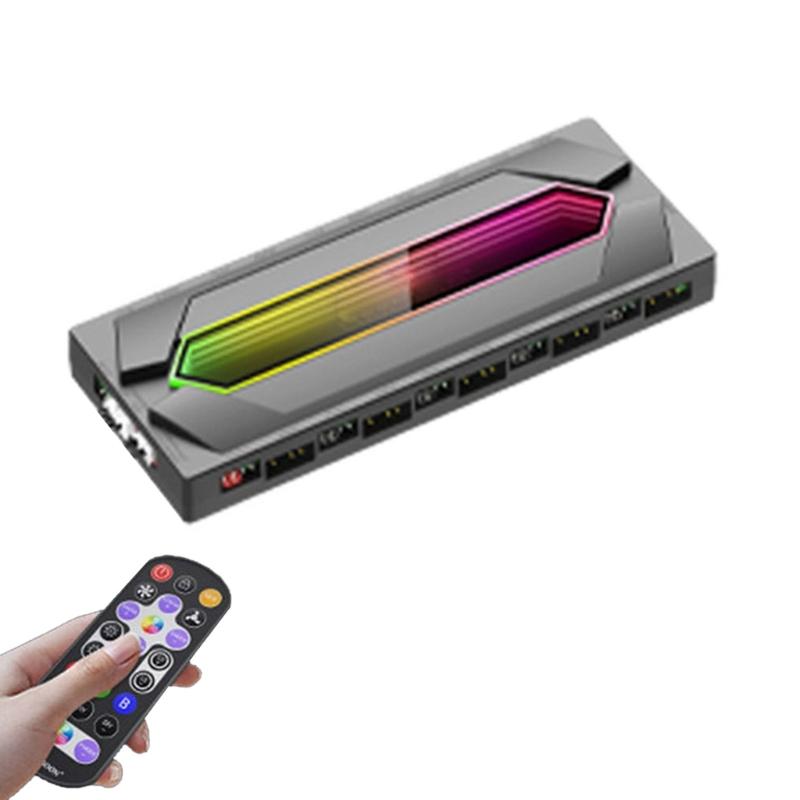 ARGB Controller PWM Cooling Fan Hub with Power Supply Cable ARGB Splitter PWM ARGB Hub Splitter for Motherboards