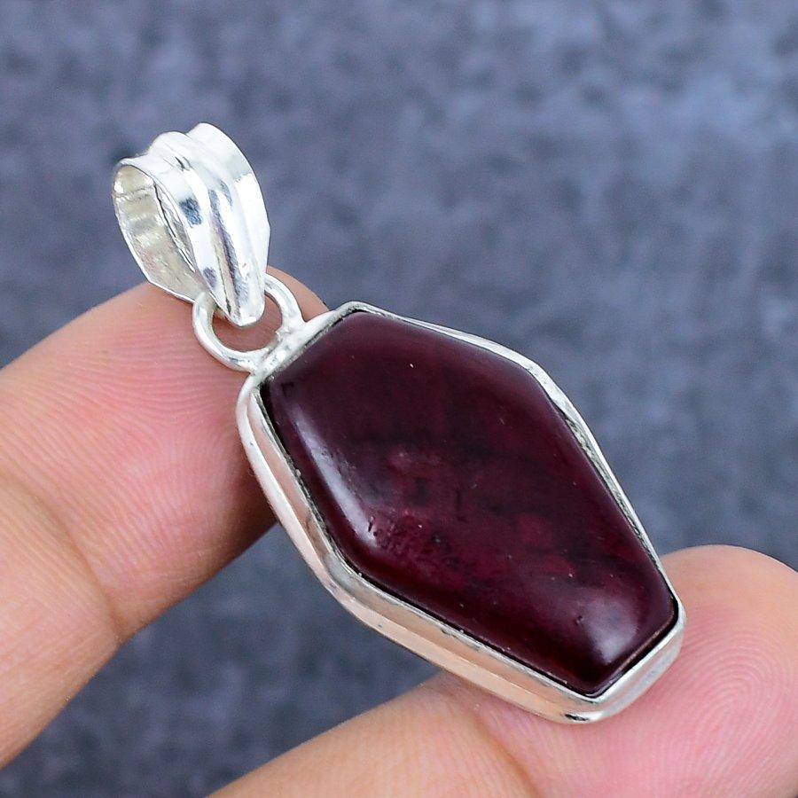 Natural Red Labradorite Gemstone 925 Sterling Silver Jewelry Pendant 1.65" k1K55