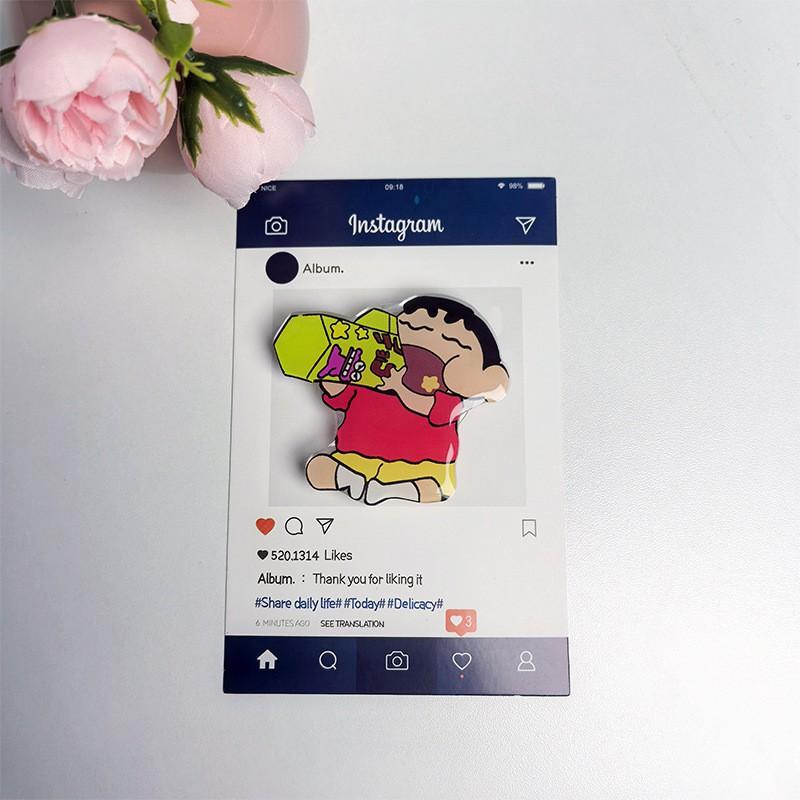 

Mobile Phone Airbag Holder Crayon Shin Chan Series Universal Cartoon Back Sticker Rotating Stretchable Lazy Binge Watching Foldable