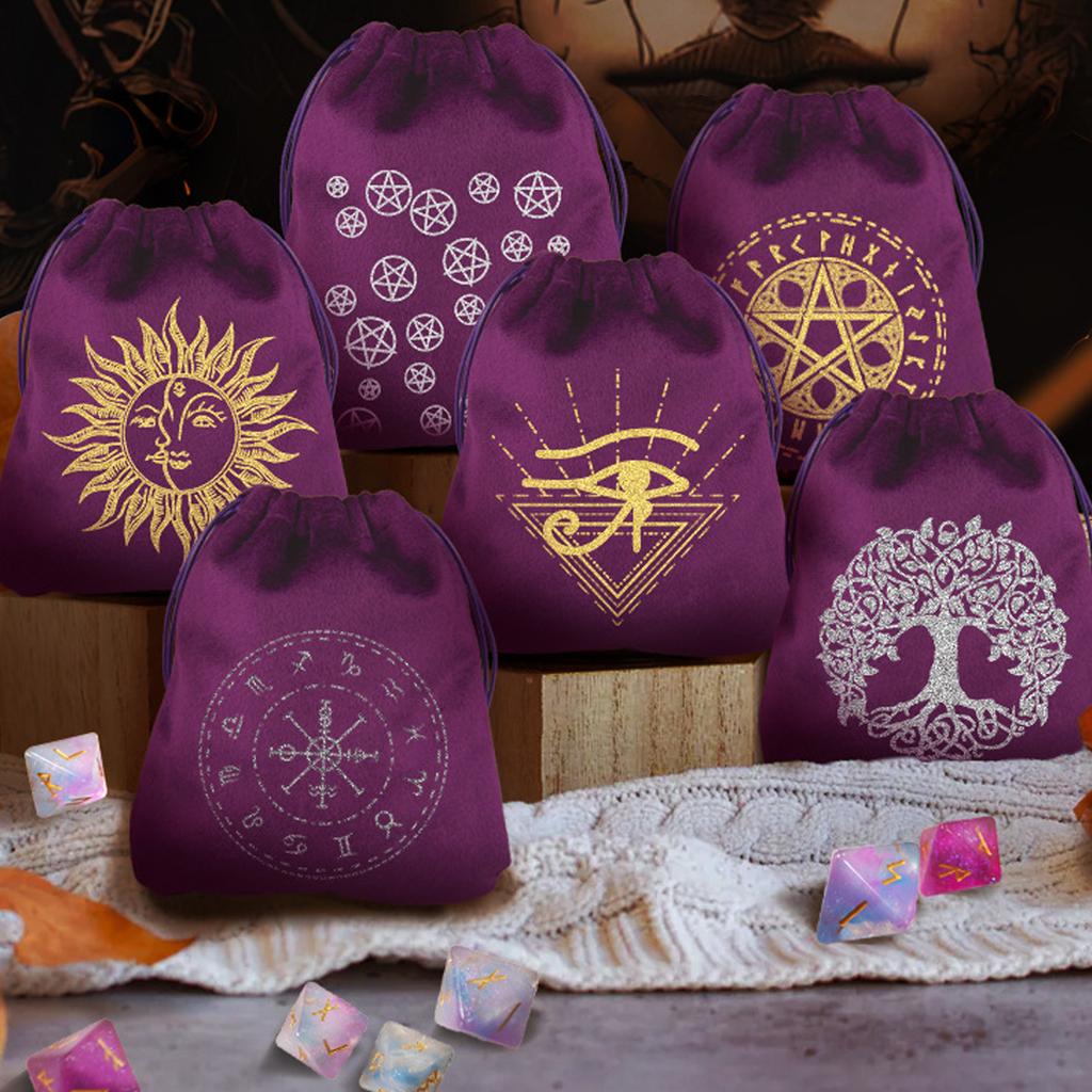 Tarots Oracles Card Storage Bag Jewelry Dices Pouches Soft Drawstring Bag Divinations Accessories for Tarots Enthusiast