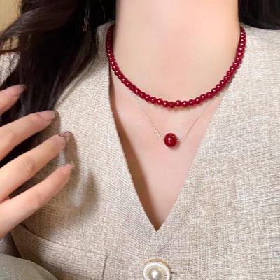 Ankola Kırmızı & Beyaz Boncuklu Kolye: Kadınlar için Üst Düzey, Moda İstiflenebilir Köprücük Kemiği Zinciri