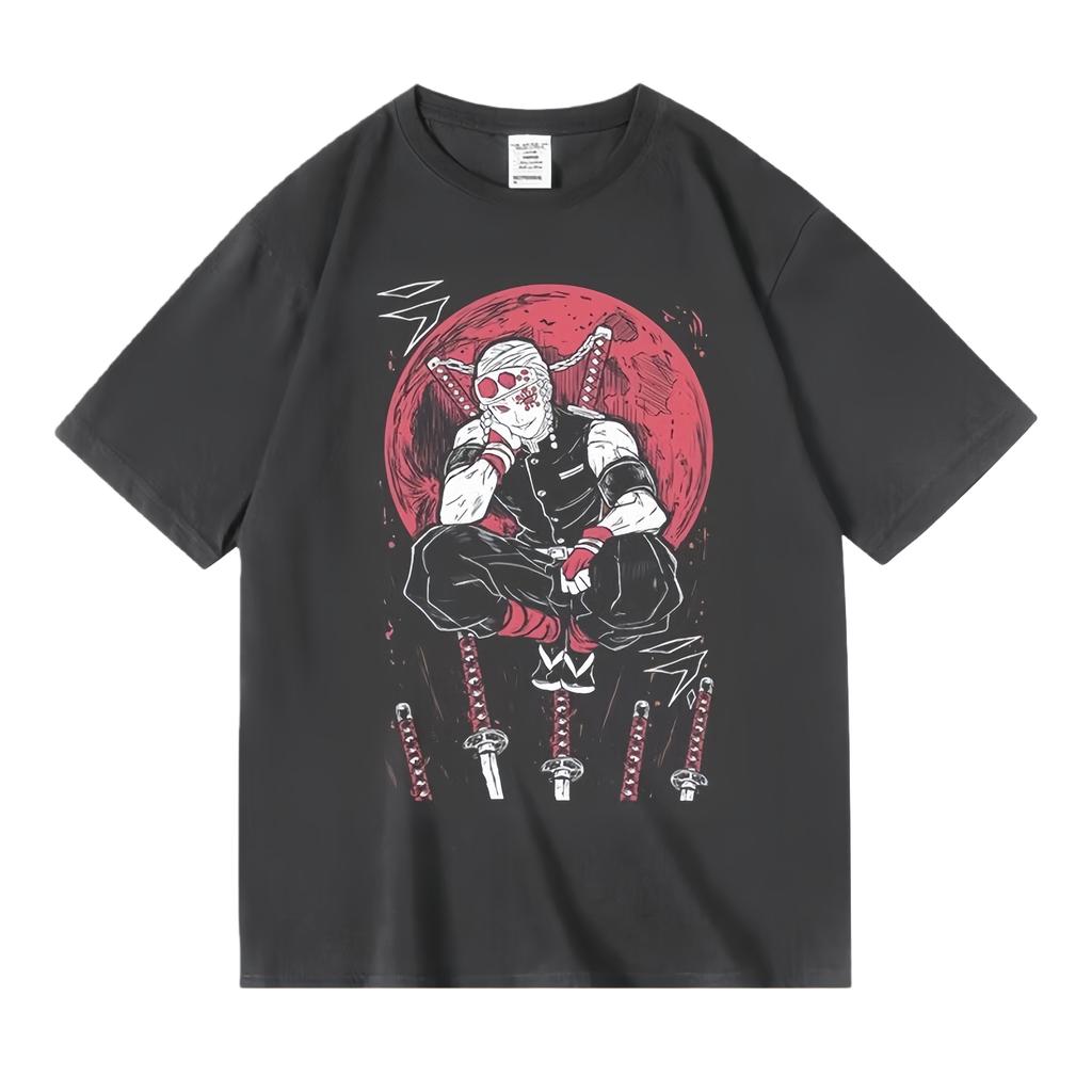 Demon Slayer Anime Printing Oversized Cotton Tshirt Men and Women Comfortable Fashion Street Y2K  Summer Trend Harajuku Tshirt