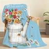 Yellow Polka Dot Watering Can Blanket Soft Throw Blanket for Home Bedroom Bed Sofa Picnic Travel Office Rest Cover Blanket Gift