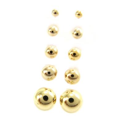 [L6680] – Set mit 5 Paar vergoldeten „Billes“-Ohrringen – 3 bis 10 mm