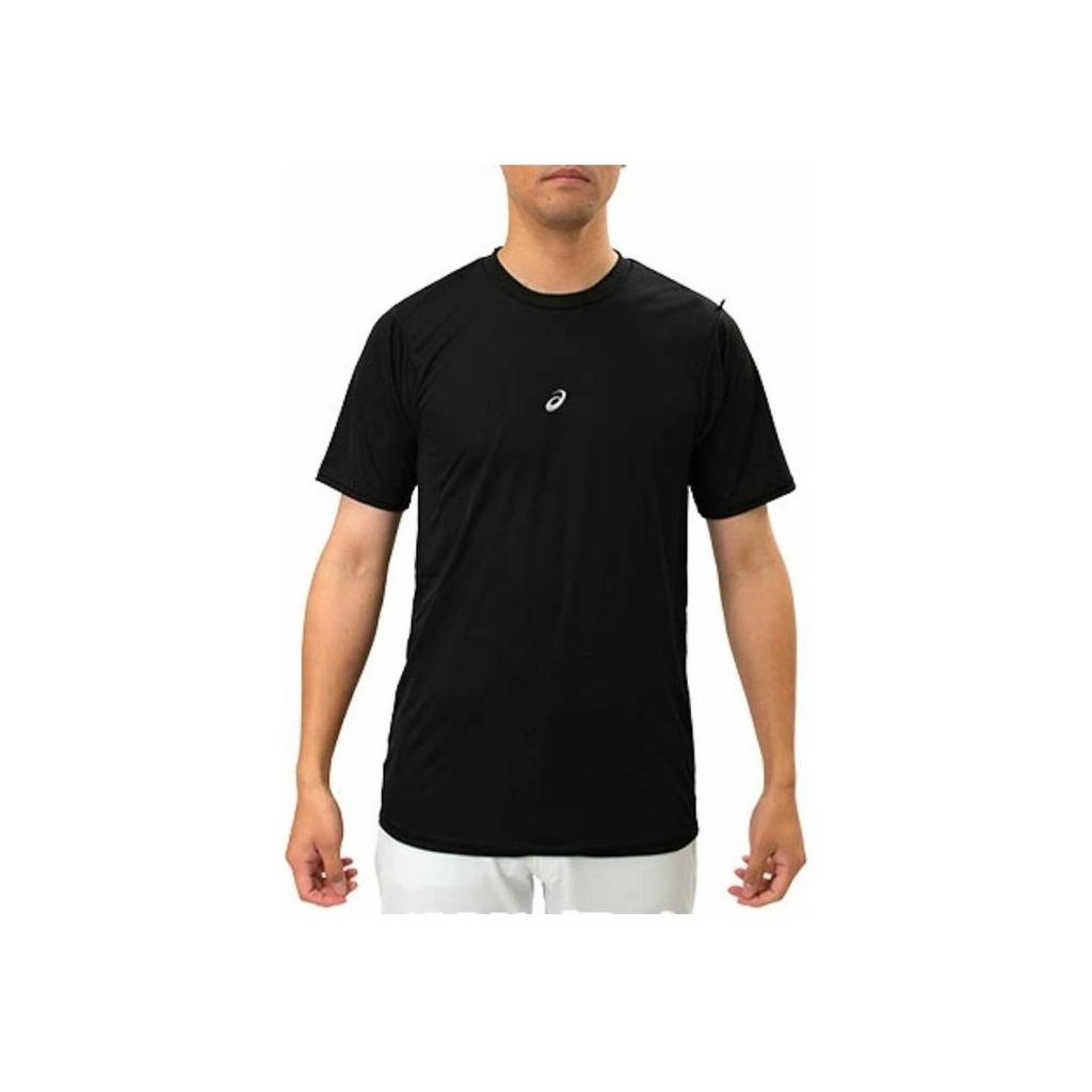 Asics Logo Print Round Neck Casual Sports Short Sleeve T-Shirt Men T-Shirts Black 2121A144-001