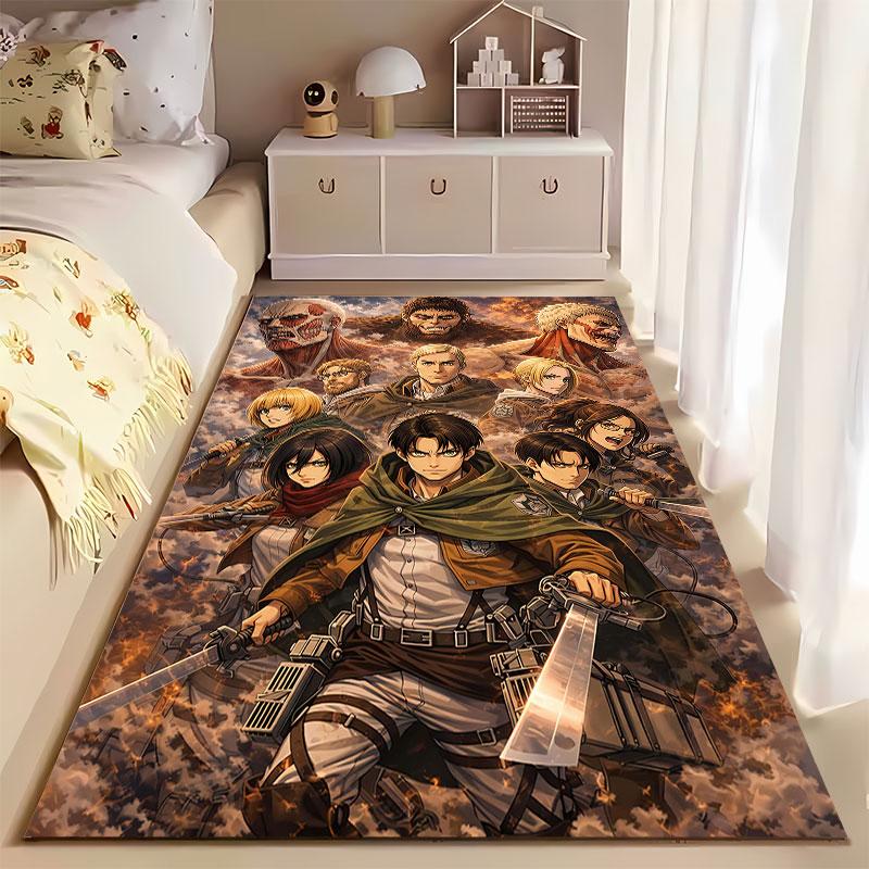 Anime Warriors Epic Battle Scene suitable as a non-slip mat for the living room or bedroom sofa