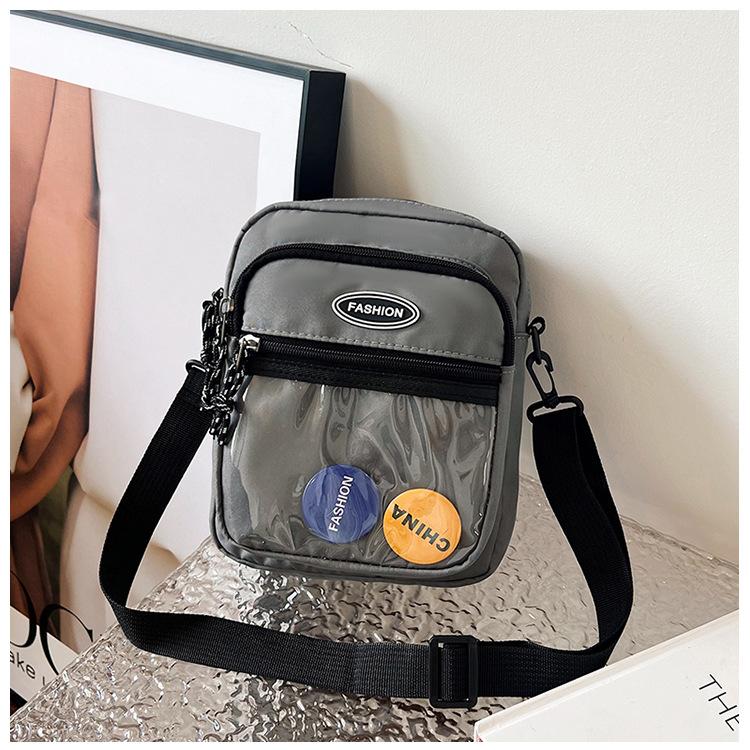 2025 spring new small satchel shoulder bag trendy messenger bag student men and women the same casual personalized mobile phone bag
