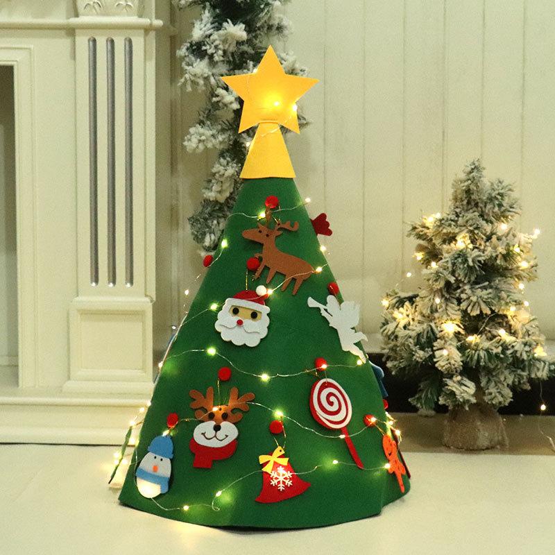 Christmas Decoration Children's Handmade Puzzle DIY Felt Cloth Christmas Tree, Pendant Gift Ornament