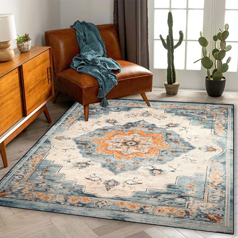 

American Bedroom Decor Ethnic Rugs Home Thick Non-slip Carpet Fluffy Soft Study Floor Mats Retro Morocco Carpets for Living Room 40cm x 60cm