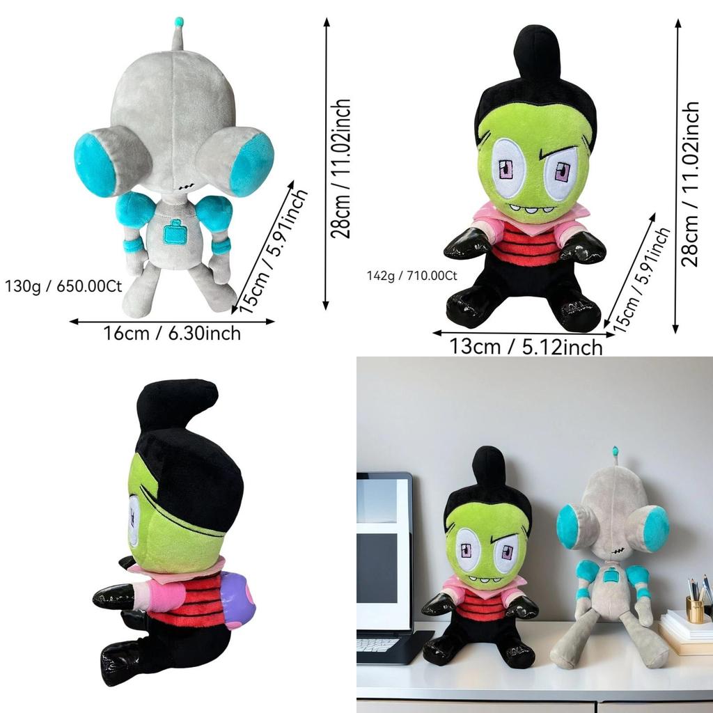 Plyšák Invader Zim z měkkého krystalového materiálu pro děti i sběratele