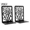 Smooth Edge Bookends 1 Pair Tree of Life Decorative for Shelves, Heavy Duty Bookshelf Metal Organizer, Hollow Book Holder Stoppers Desk, Office