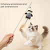 Interactive Cat Wand Toy Feather Plush Animal Cat Teaser Stick with Bell Indoor Kitten Play Exercise Toy