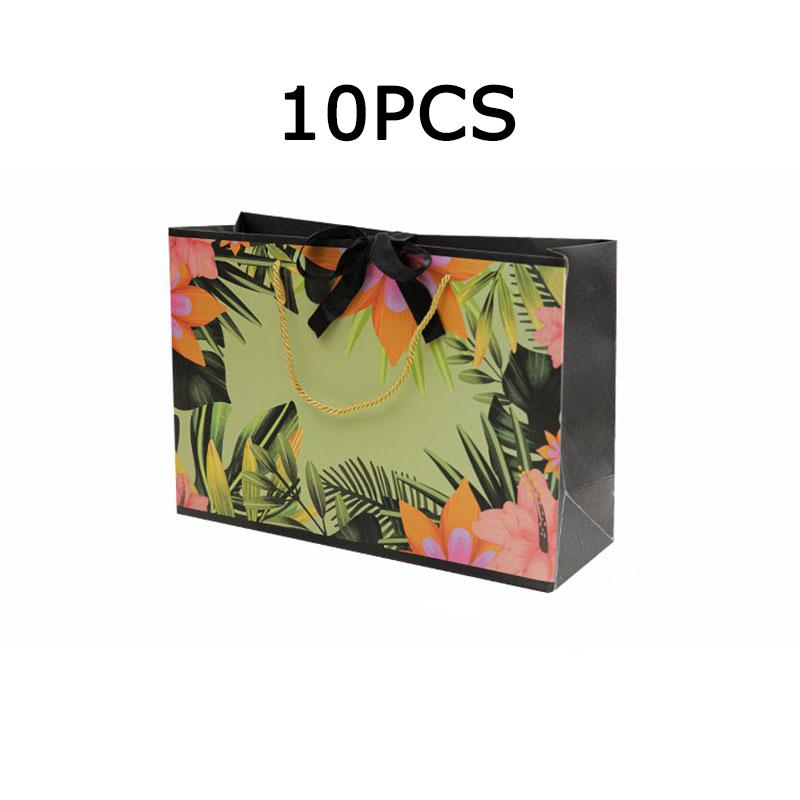 WTEMPO Elegant Floral Gift Handbags with Ribbon Bow Paper Bags with Handles for Flowers Dolls Gifts Simple Shopping Bags Universal Packaging Bags