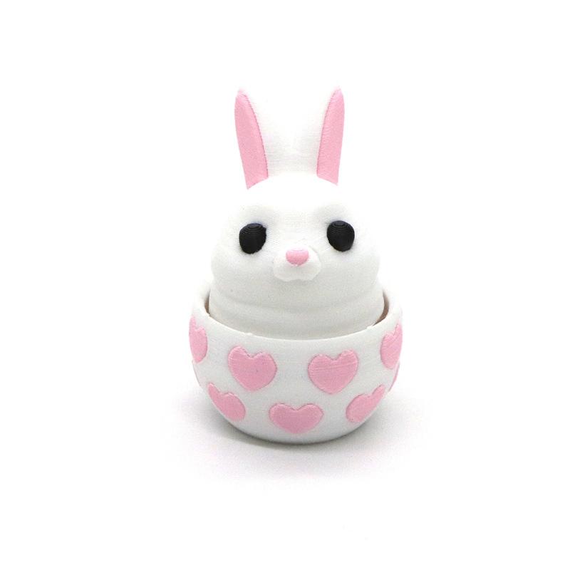 Cute Cartoon Easter Egg Button Decompression Key Pendant Creative Rabbit Model Toy Backpack Pendant Accessories Easter Gift