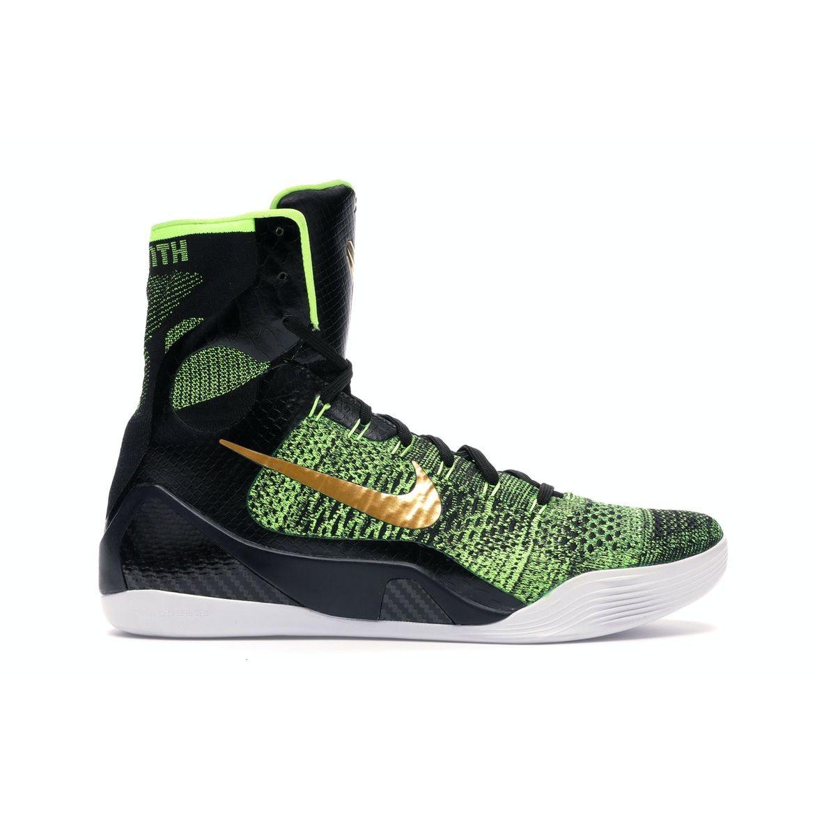 

Мужские кроссовки Nike Kobe 9 Elite Victory Green Black Volt-Anthracite-Metallic-Gold 630847-077