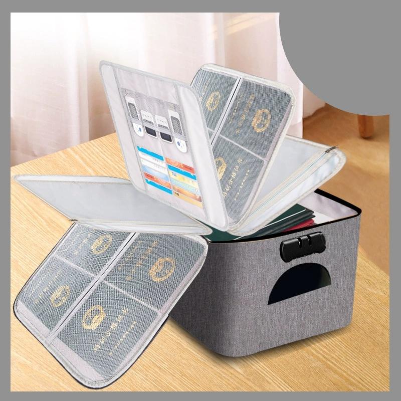 Household Multi-Layer Document Storage Box for Certificates Passports Cards Multi-Function File Storage Bag for Family