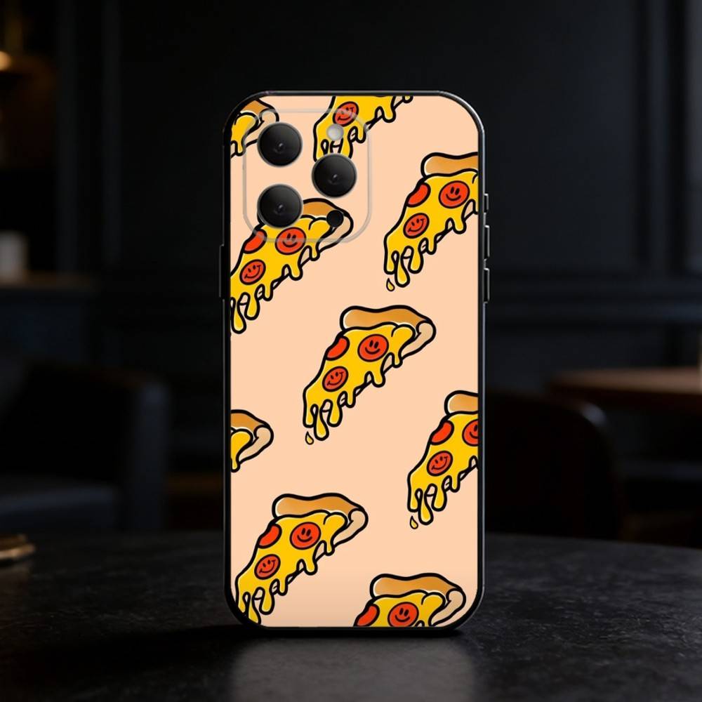 Delicious P-Pizza C-Cheese Phone Case Silicone black Soft For IPhone 17,16,15,14,13,12,11,SE,Plus Pro Max
